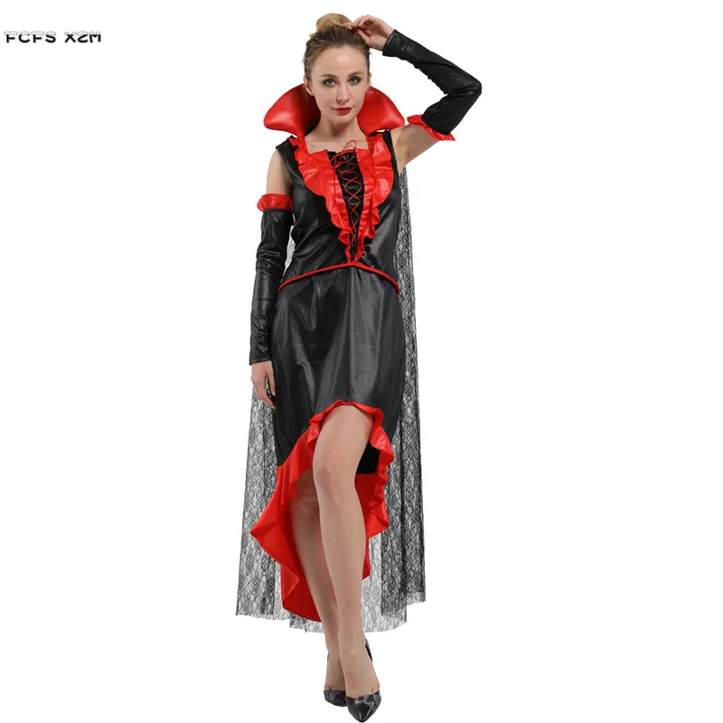 

Women Vampire Cosplay Female Halloween Queen Costumes Carnival Purim Parade Masquerade Nightclub Bar Role Play Party Dress