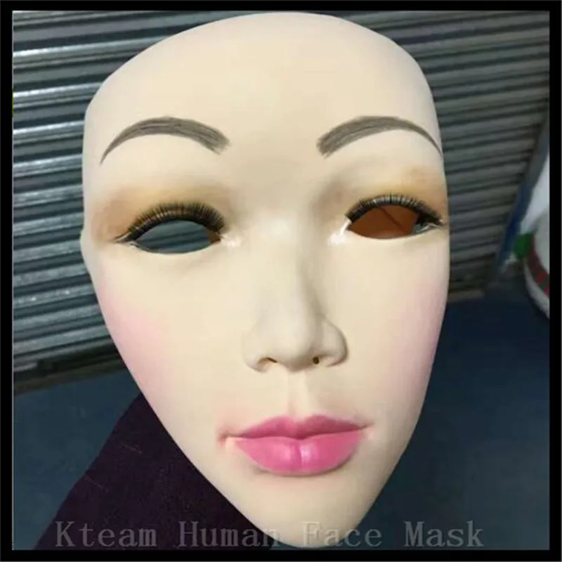 Hot New 100% Latex Lady Skin Mask crossdress female mask realistic silicone party mask Women Face Mask For Cosplay free size