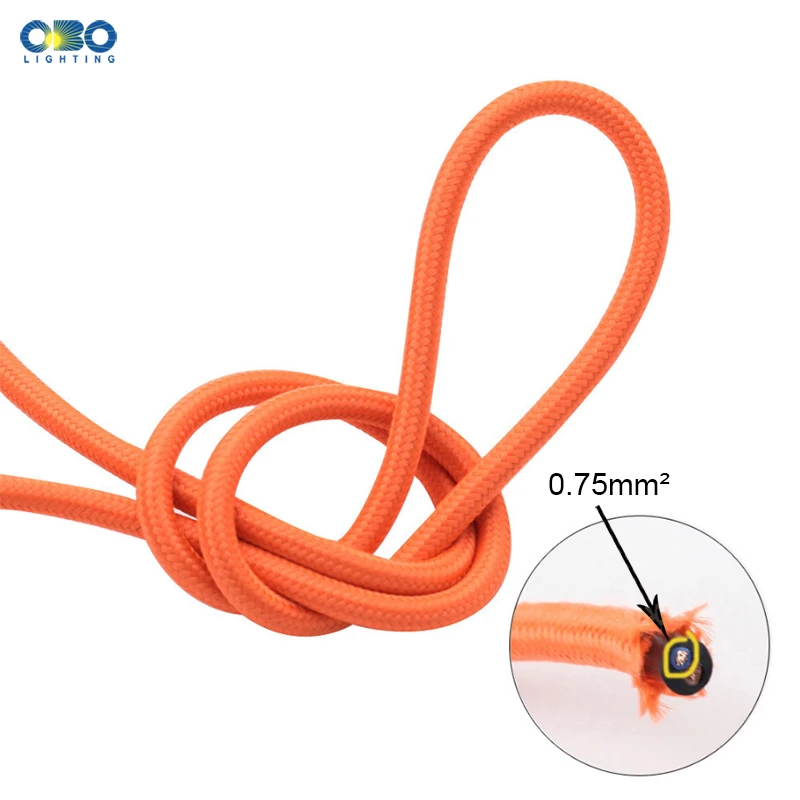 2*0.75mm Electrical Wire Pendant Lamp Cable Twisted Textile Overhead Cord Edison Pendant Light Wire 2m/5m/10m Multiple Colour