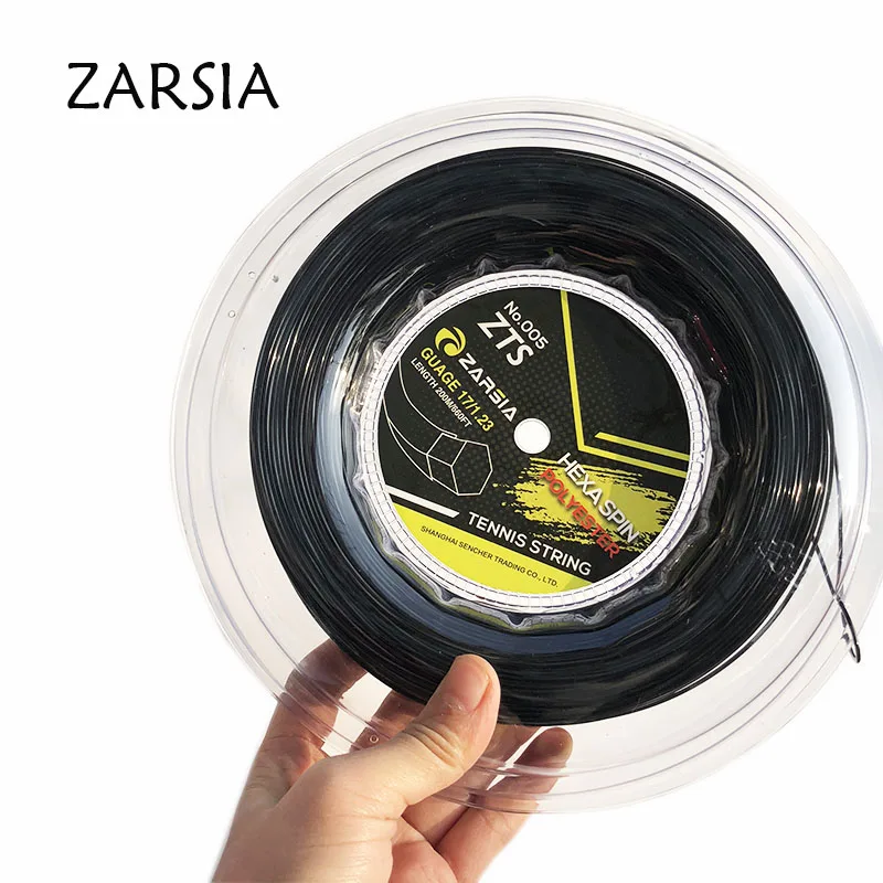 1 carretel 200m marca genuína zarsia hexágono tennis string reel tennis string, feito em taiwan, hex rotação cordas de poliéster