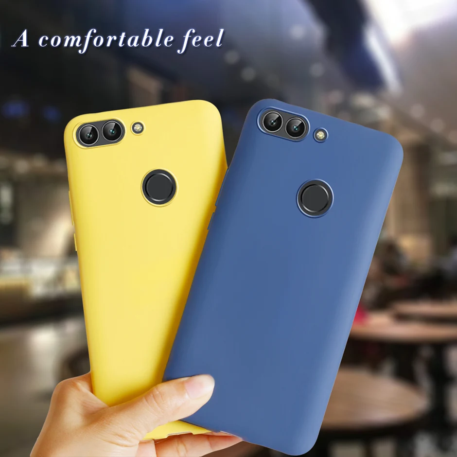 For Huawei P Smart Cover Case Soft Silicone Candy Color Back Cover Phone Case For Huawei P Smart 2018 Cover FIG-LX1 P Smart Case