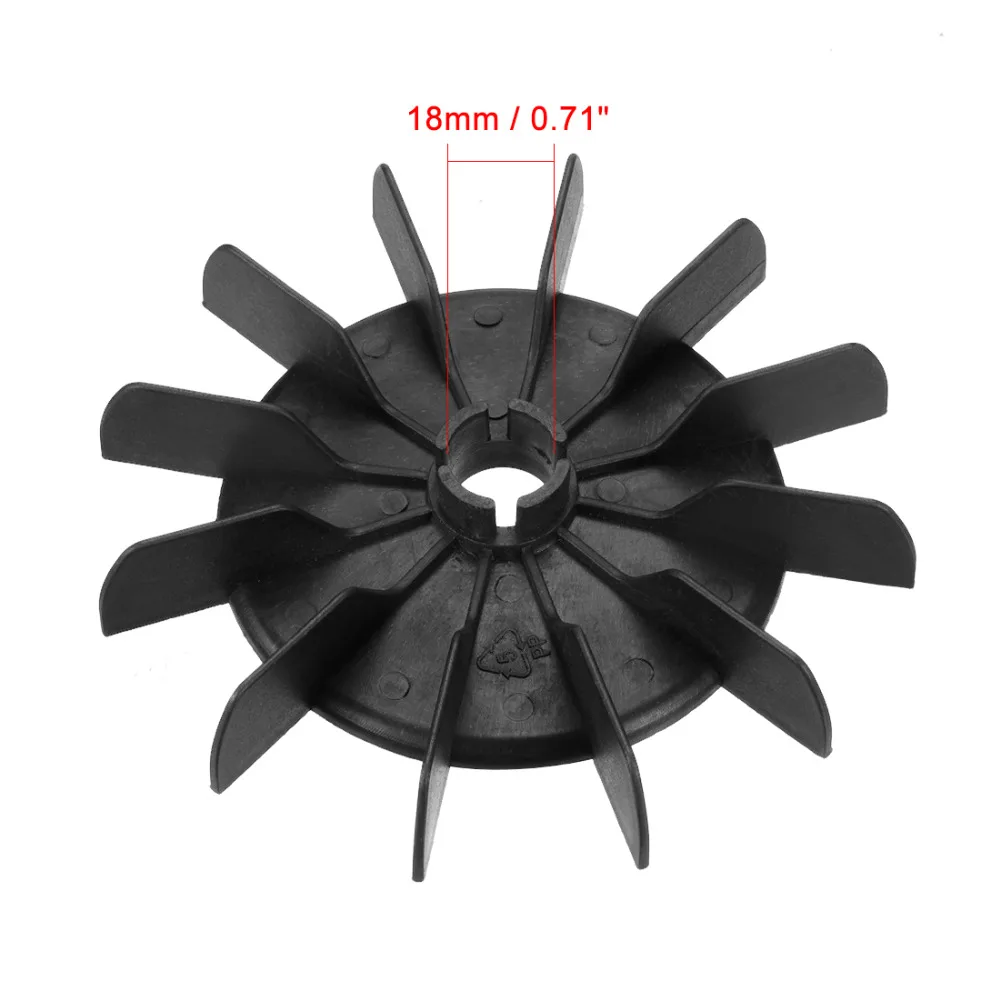 Uxcell 1Pcs 100x12mm/116x14mm/142x18mm White/Black Plastic Round Shaft Replacement 12 Impeller Motor Cooling Fan Vane