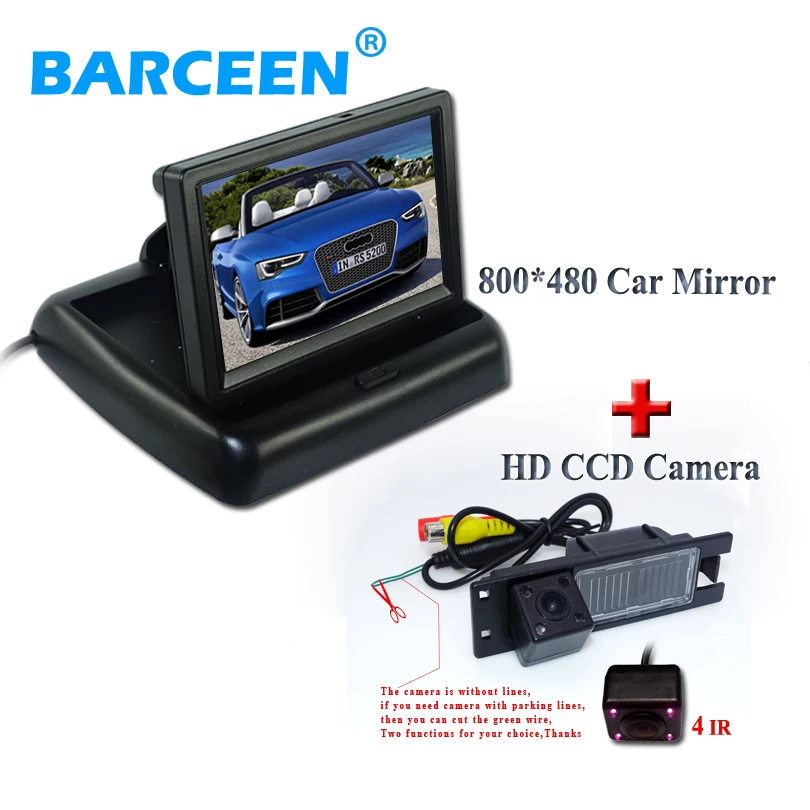 HD CCD Car Rear View Camera for OPEL Astra H/Corsa D/Meriva A/Vectra C/Zafira B,FIAT Grande+ 4.3 Inch rearview Mirror Monitor