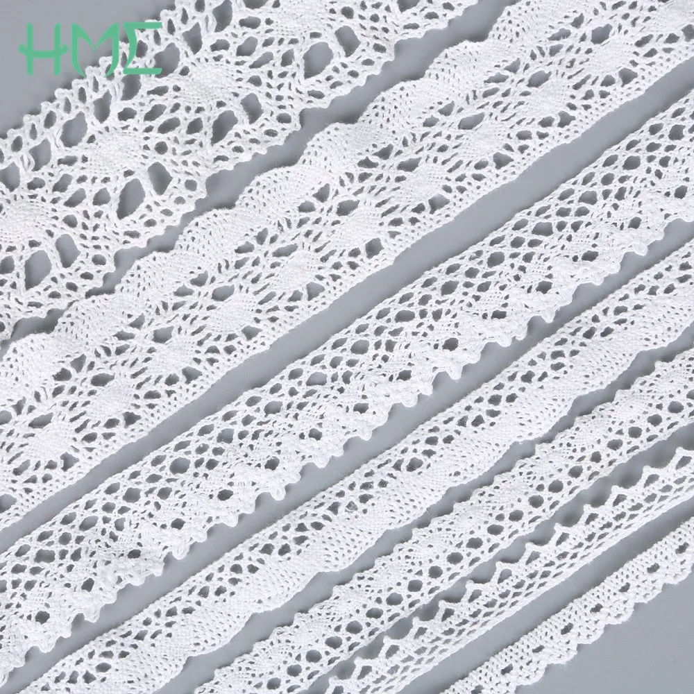 New 5 Yards White Black Ivory Knitting Cotton Lace Ribbon Handmade Patchwork Scrapbook Craft for DIY Apparel Sewing Accessories