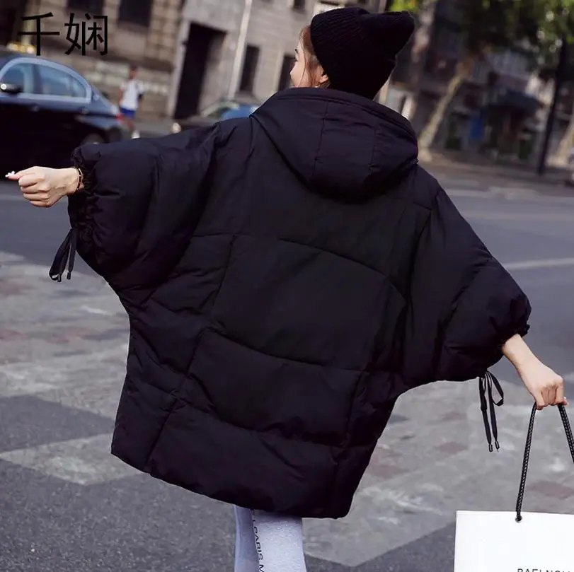 Abrigo de plumón de pato 90% real para mujer, parkas más gruesas con bolsillos grandes, estilo murciélago, marca de moda, de buena calidad, wq175