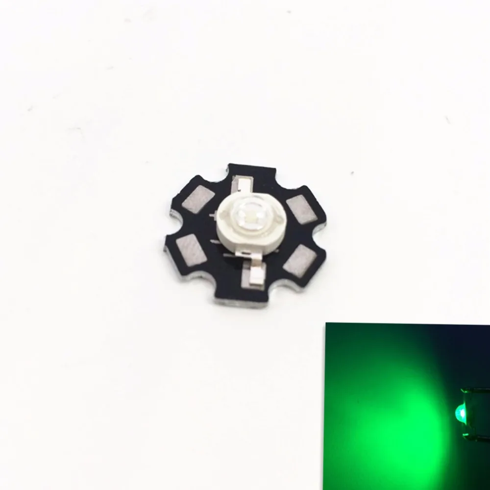 10 pcs High Power 3w LED Diodes Green 520nm~530nm LED Lamp Chip Light Lamp With 20mm / PCB Board