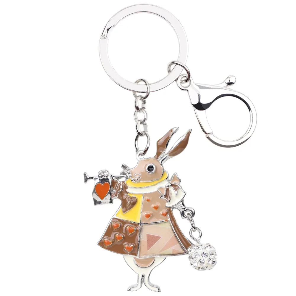 Bonany Enamel Alloy Hare Rabbit Key Chain Key Ring Handbag Bag Charm Keychain Accessories New Fashion Animal Jewelry For Women