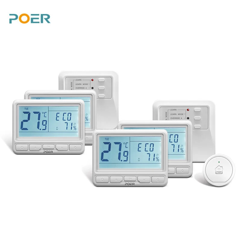 Weekly programmable water underfloor heating Smart thermoregulator room temperature controller 4  thermostats controlled by app