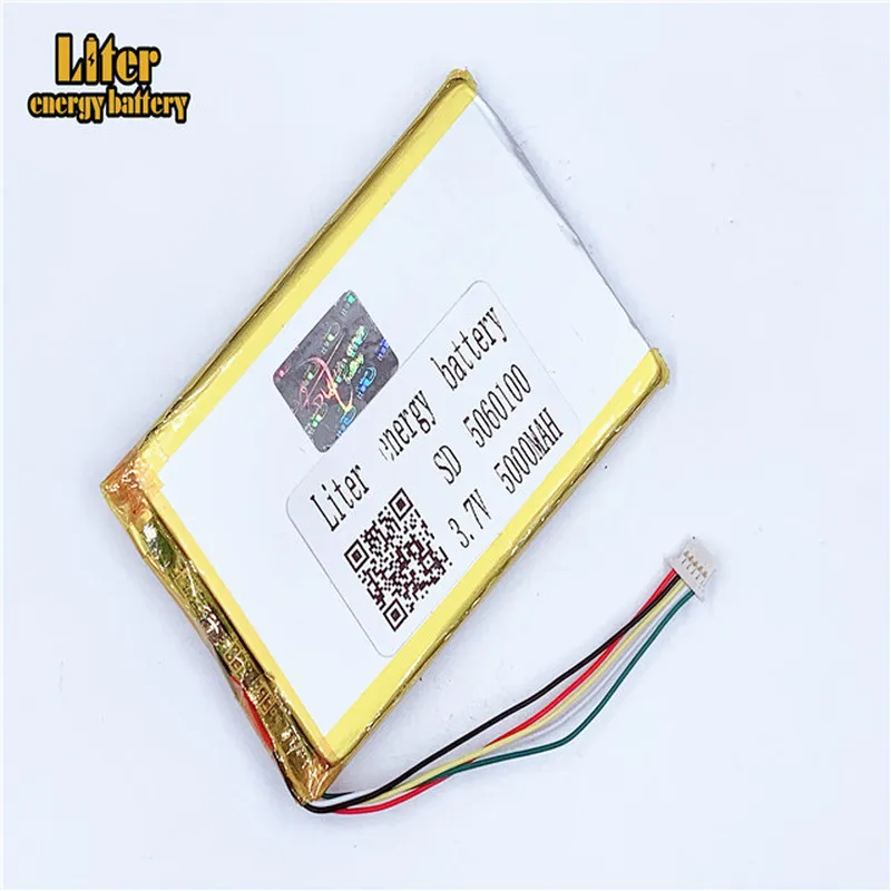 Batterie li-polymère, prise 1.0-5P 5060100, haute capacité, 3.7V, 5000mAh, pour tablette PC