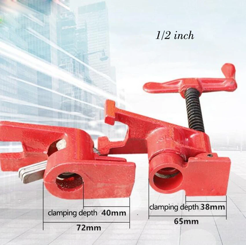 1/2 3/4 inch Heavy Duty Pipe Clamp Woodworking Wood Gluing Pipe Clamp Pipe Clamp Fixture Carpenter Woodworking Tools