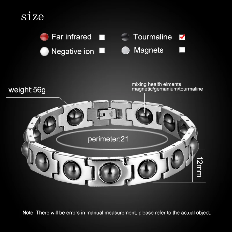 Simplicity men and women's Health Magnetic Bracelet Titanium Stainless Steel Treatment Magnet Bracelet Lover Birthday Gift 2020