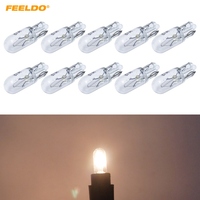 FEELDO 10PCS Car T6.5 12V 3W Wedge Halogen Bulb External Halogen Lamp Replacement Dashboard Bulb Light #HQ1316