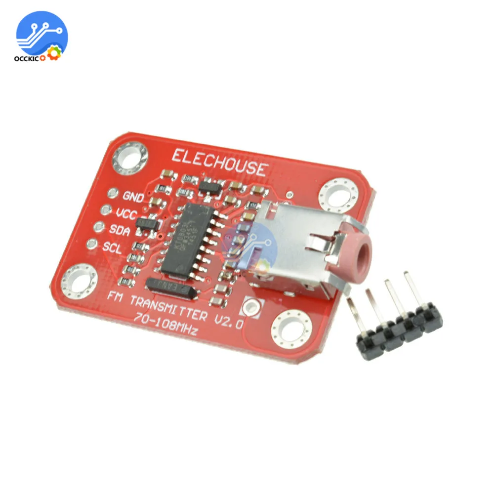 Módulo de rádio fm do módulo v2.0 digital do transmissor de fm para o áudio do microfone de arduino