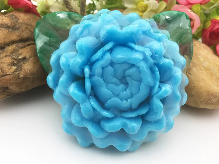 Mold Silicone Thai Soap Shape Soaps Mould Aroma Stone Rubber PRZY 001 Jasmine Peony Flower Handmade Fruit Blue Eco-friendly