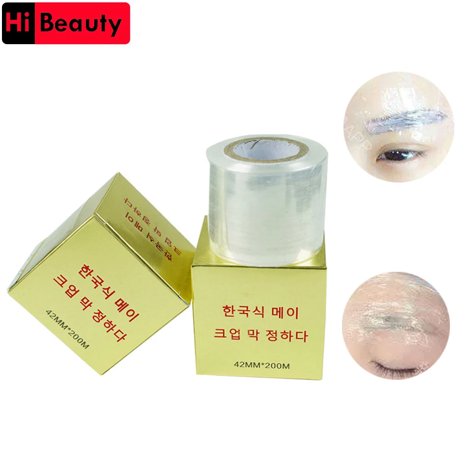 1 Roll 42mm*200m Tattoo Transparent Plastic Wraps Covering Film Preservative Film Semipermanent Makeup Eyebrow Tattoo Accessory