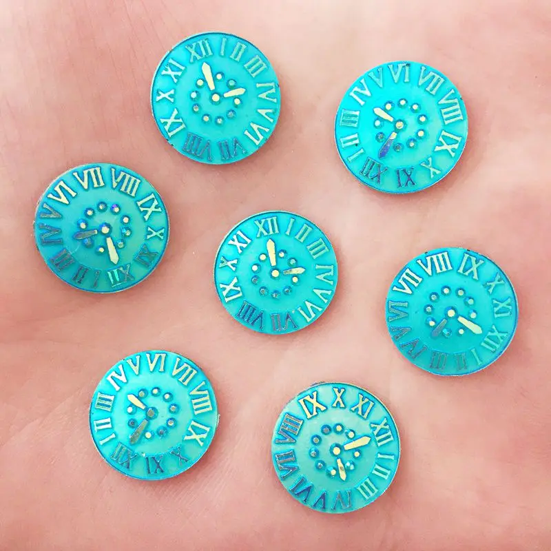 New DIY 25PCS 14mm AB Resin Round Rhinestone Flatback Wedding Decoration Buttons K35