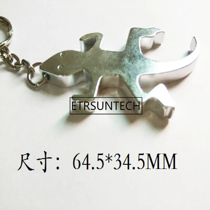 Wholesale 200pcs Gecko &Lizard Bottle Opener Keychain Aluminum Alloy Beer opener Promotion Keyring Gift Custom laser Logo