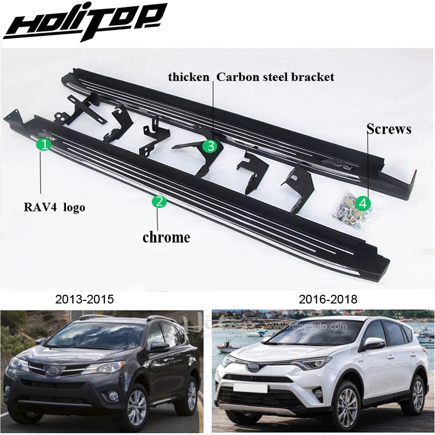 

Newest side step nerf bar running board for Toyota RAV4 2014 2015 2016 2017 2018 2019, luxurious design,fashion model,hot sale