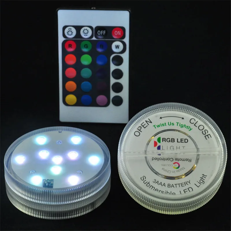 Kitosu Remote Controlled 2.8Inch Onderwater Led Light Base Voor Bruiloft Evenementen Home Roken Shisha Waterpijp Licht Met Afstandsbediening