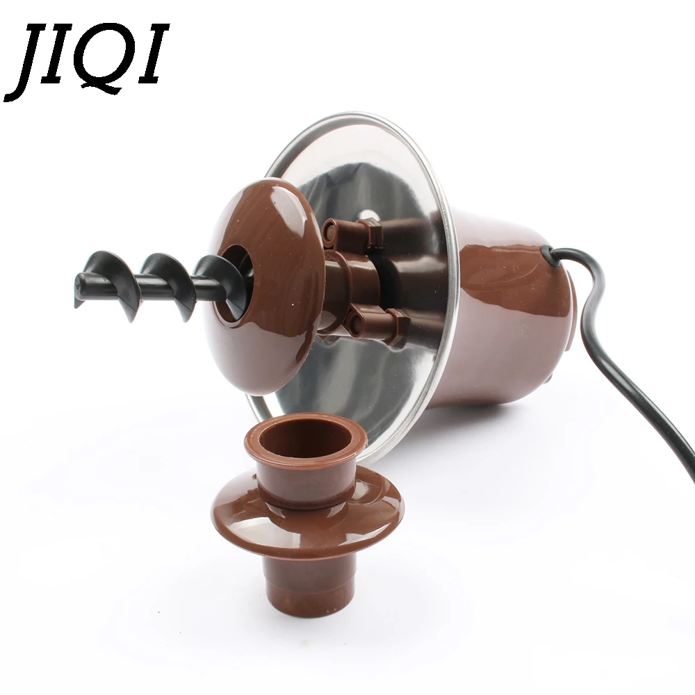 JIQI DIY 3-tier Chocolate Fountain Fondue Mini Choco waterfall machine Three Layers Children Wedding Birthday heat melts EU US