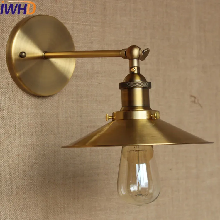 Antique Retro Loft Vintage Wall Lamp Arm Gold Shade Edison Industrial Wall Lights Fixtures Sconce Appliques Murale Pared