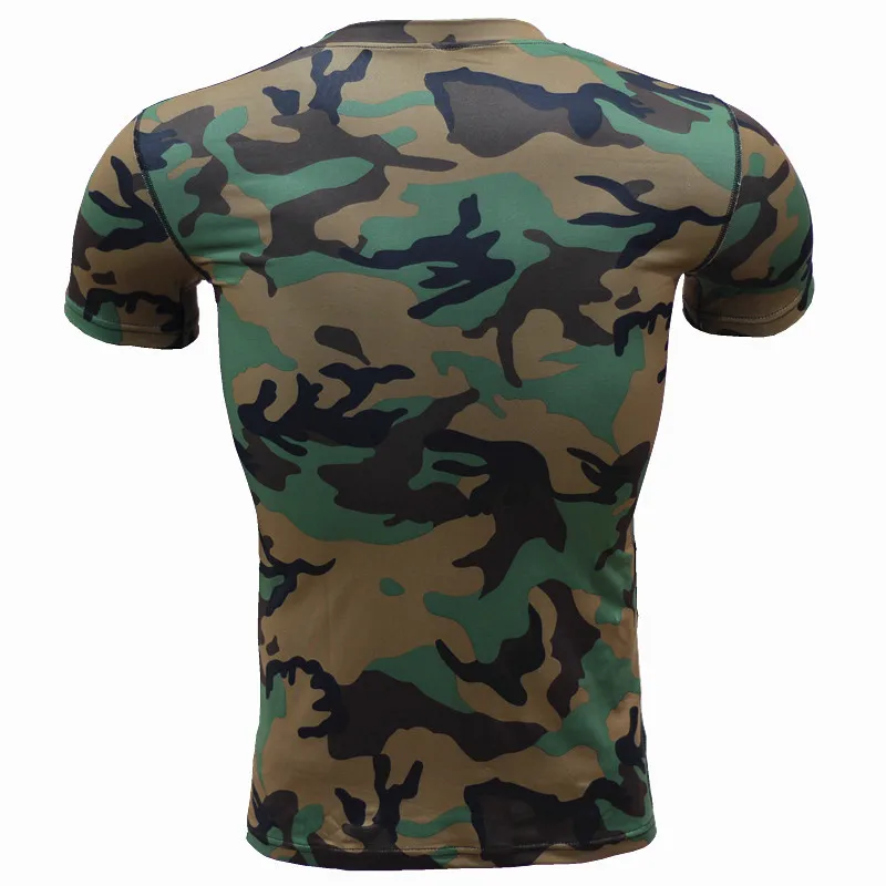 8 style tights fitness clothes men 's sports cool outdoor camouflage suits sweat quick - drying basketball running T - shirts