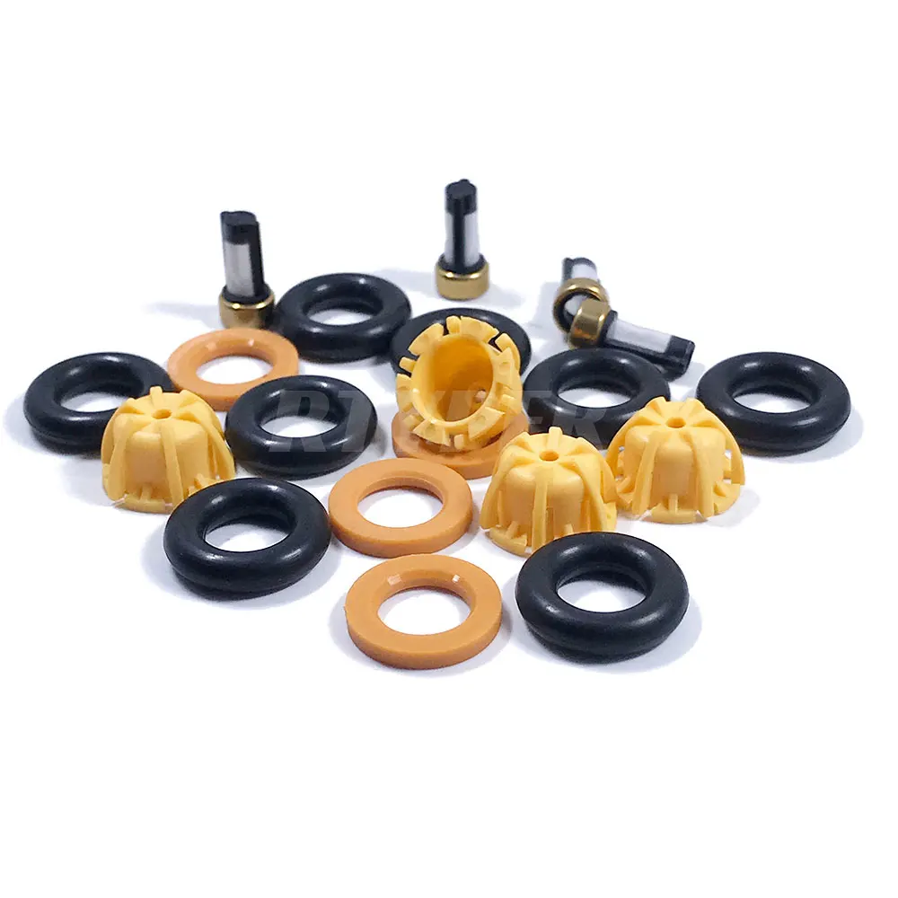 4Sets 0280150440 0280150715 Fuel Injector Repair Kits Microfilter Oring Plastic Gasket 02102 For BMW E60 E39 E36 520i 318ti