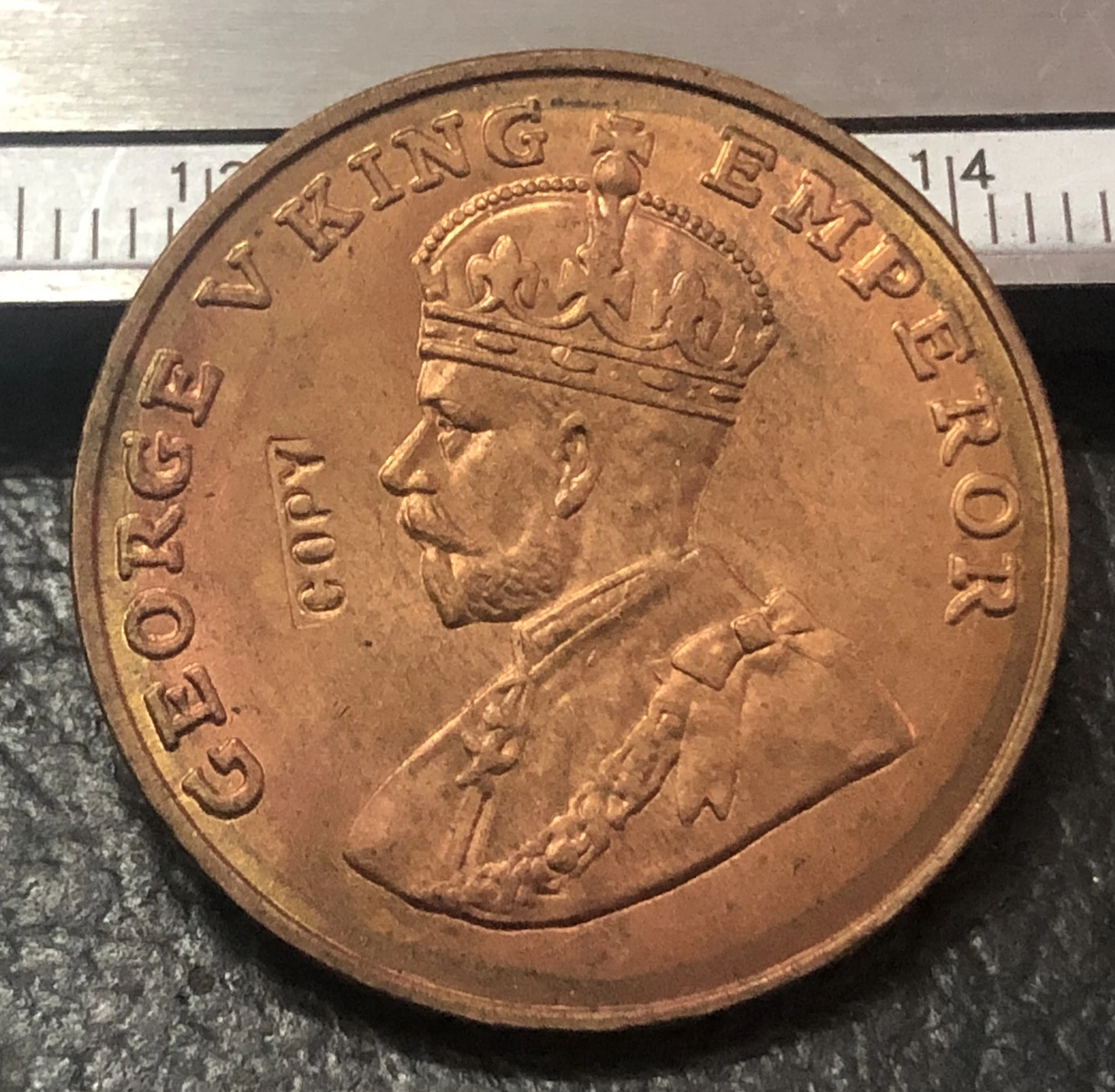 1920 India - British 8 Annas - George V Copper-nickel Copy Coin