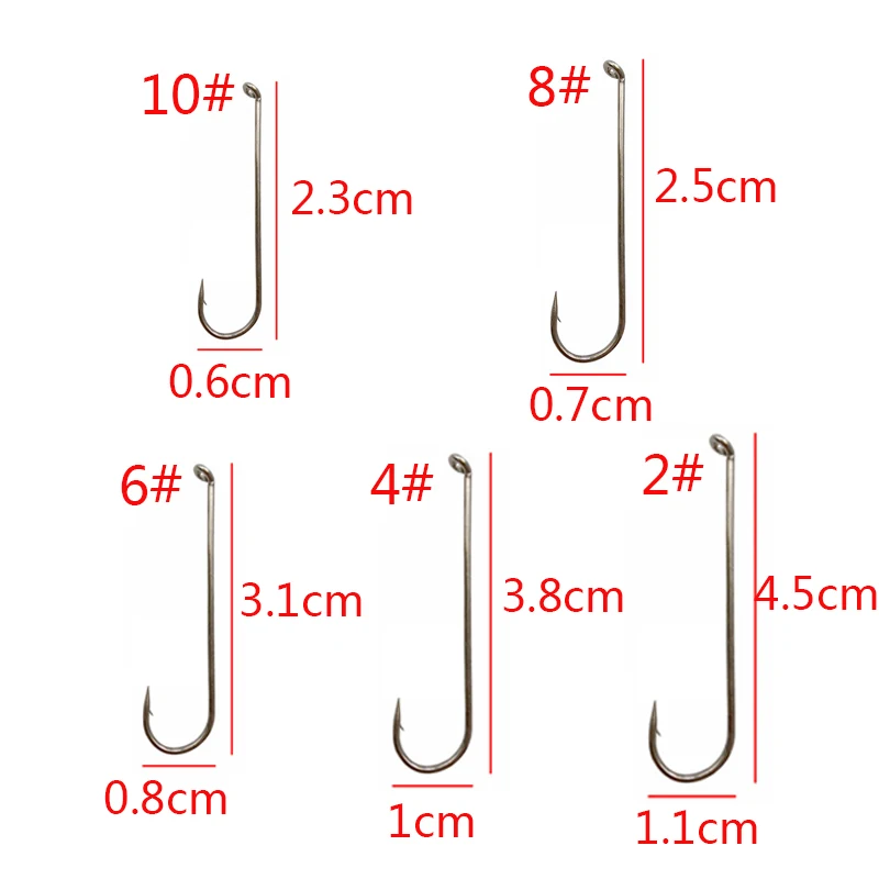 Easy Catch 200pcs 79580 High Carbon Steel Fishing Hooks White Long Shank Streamer Dry Fly Tying Fishing Hook For Jig