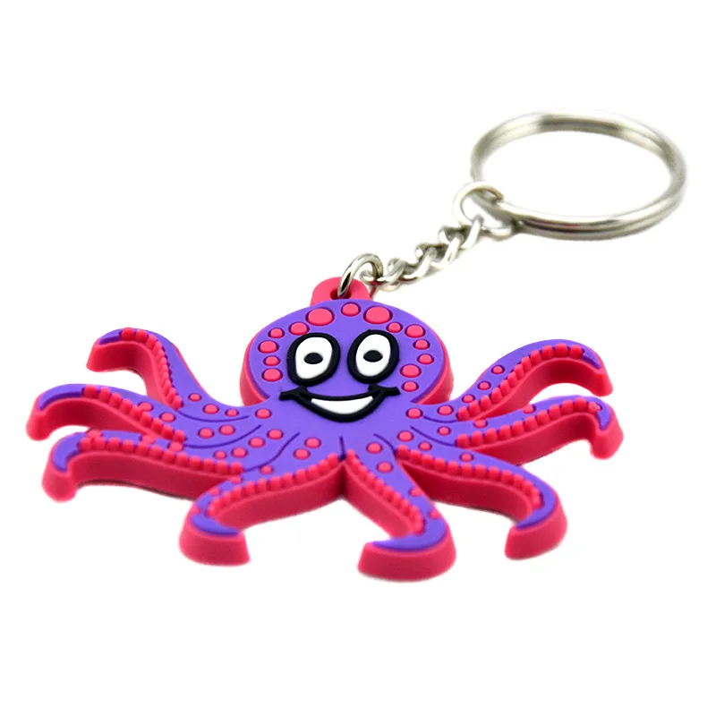 Octopus Design 2D Soft PVC Keychain for Promotion Gift