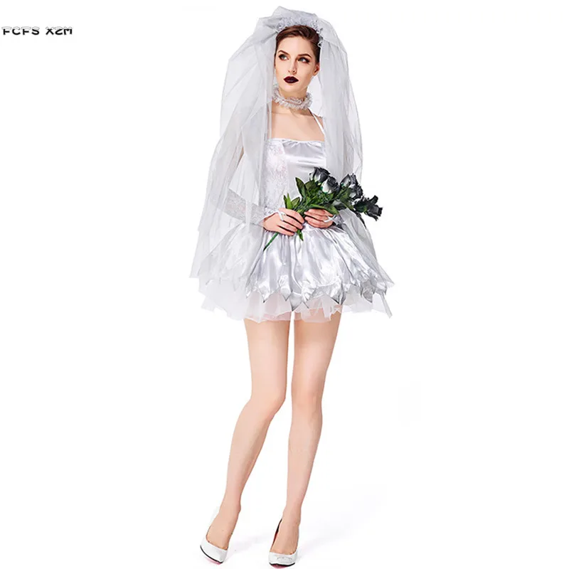 Donne Sexy cadavere sposa spaventoso Cosplay femminile Halloween sposa costumi carnevale Purim Stage Show Masquerade gioco di ruolo vestito da partito