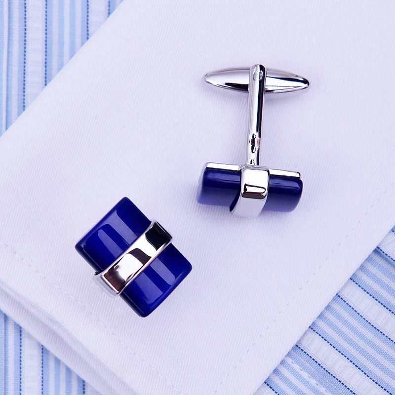 KFLK Jewelry shirt cufflinks for men\'s gift Brand cuff buttons Blue cuff link TOP High Quality abotoaduras gemelos guests