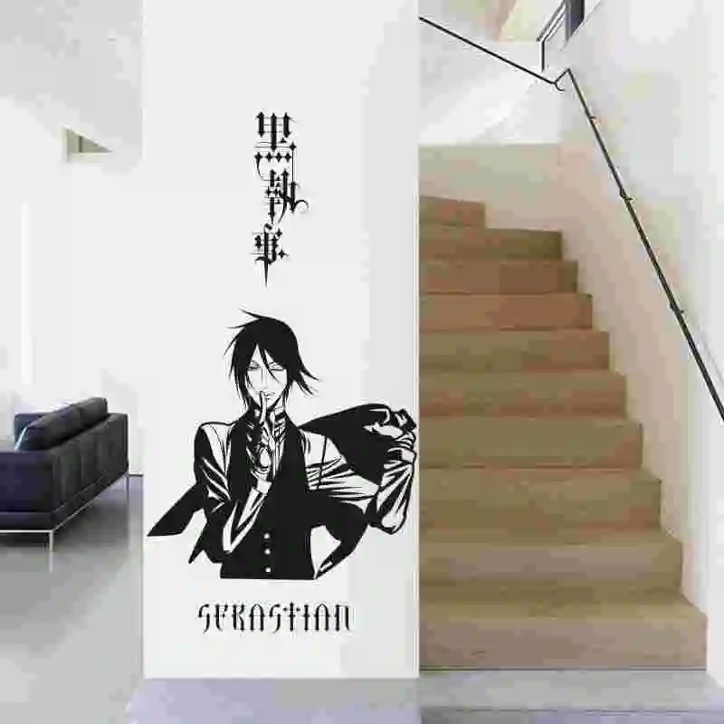 Black Butler Sticker Anime Cartoon Sebastian Michaelis Car Decal Sticker Vinyl Wall Stickers  Decor Home Decoration