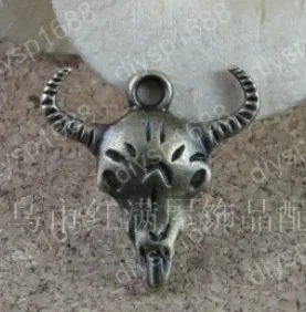 

100pcs/lot alloy bead Antique Bronze Plated Charms Pendants Fit Jewelry Necklace Findings Making 22*20MM bull Shape JJA2880