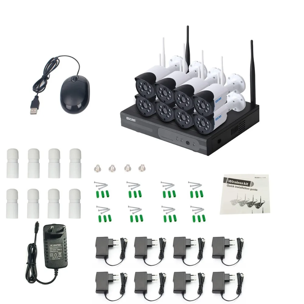 

2019 горячая Распродажа ESCAM WNK804 720P WiFi 8ch NVR KITS