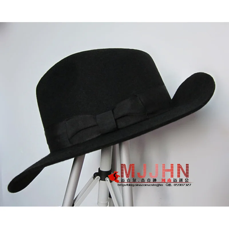 MJ Michael Jackson Billie Jean With Name Black FEDORA Wool Hat Trilby Collection for Performance Party Show Imitation Gift