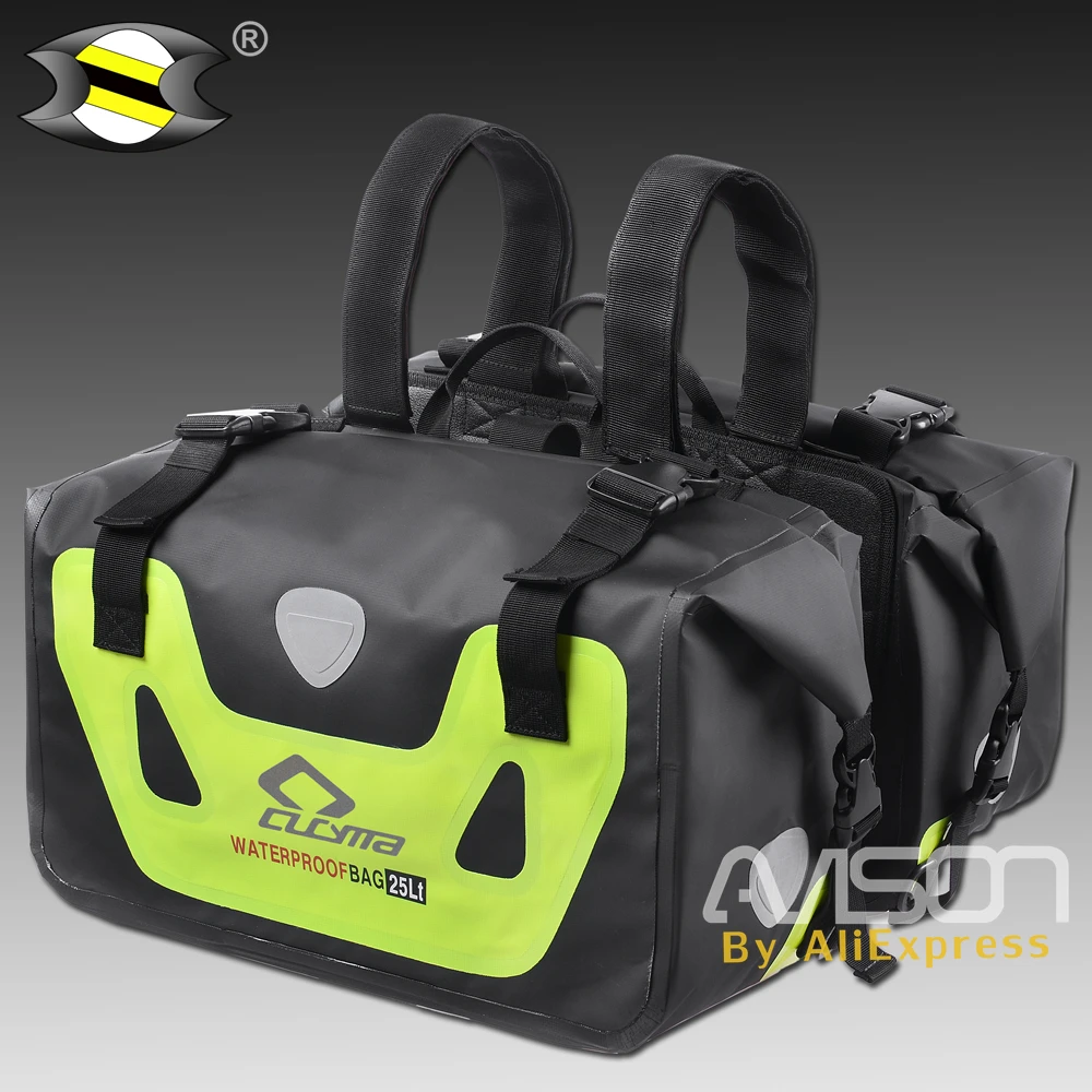 

Universal Motorcycle Waterproof saddle bag Luggage Double Seat racing travel outdoor package big space with rain cover