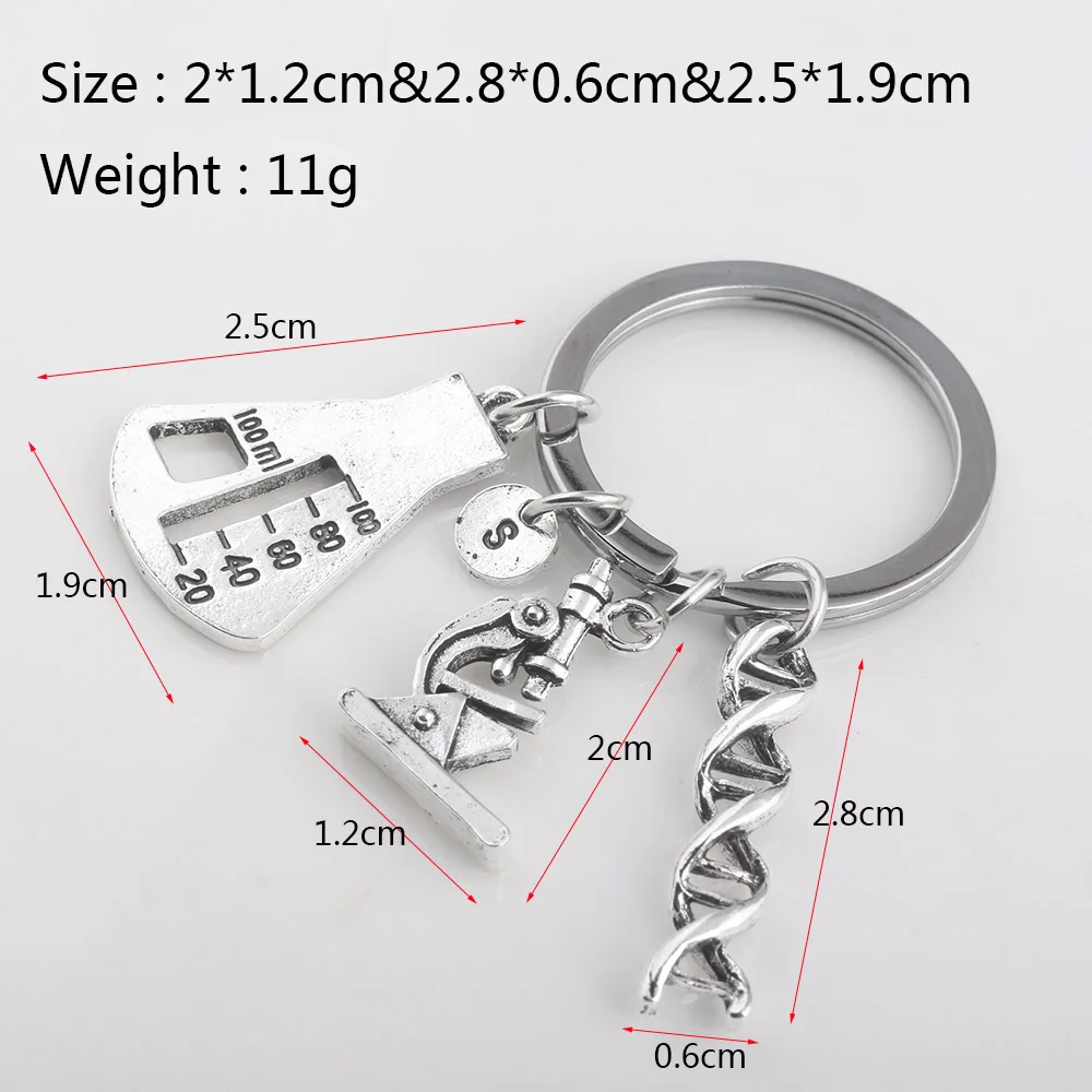 RJ New Creative Conical Flask Chemical Molecular DNA Microscope Pendant Necklace Chemical Biological Experimental Tool Necklaces