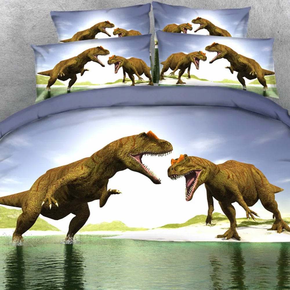 Brand Goldeny 3 Parts Per Set Dinosaur Land Sunset Beach 3d HD digital  Childrens bed set boys bed sheet set