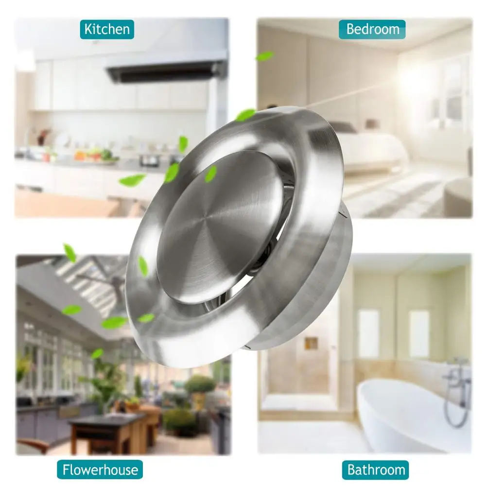 4\'\'6\'\' Round Stainless Steel Exhaust Outlet Cap External Wall Ceiling Ventilation Cover Indoor Outdoor Air Vent Household