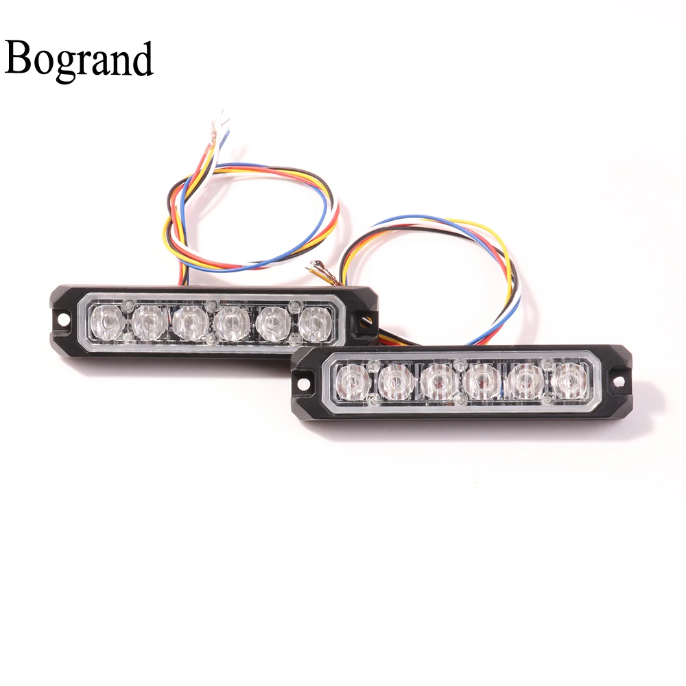 Bogrand Led Strobe Light 5 Wires Warning Lights with Synchronous Funtion Uper Bright Emergency Blinking Lamp Flashing Side Lamp