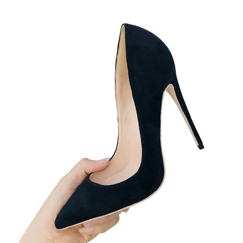 Women Pumps for Wedding Shoes Pointed Toe Sexy High Heels Shoes 12 cm 10 cm Stilettos Red Black plus size 33-45 RM001 ROVICIYA