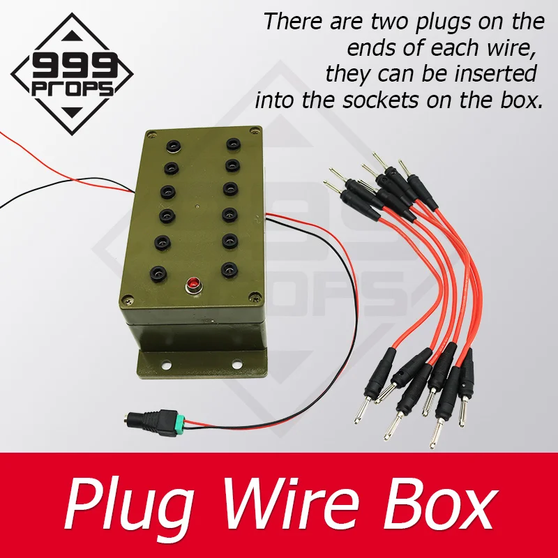 Plug Wire Box ER Puzzles Escape Room Game Prop all the wires are inserted into the right sockets to unlock charmber room