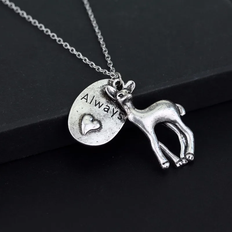 SNAPE Always and Forever doe Necklace gift Fashion Animal Deer Tag For Woman Man Necklace Birthday Gift