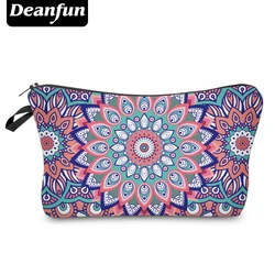 Deanfun-bolsas de cosméticos estampadas en 3D para mujer, neceser Vintage de flores coloridas para maquillaje de viaje, 51012