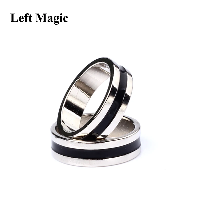 Black Circle Pk Ring Magic Tricks Strong Magnetic Magnet Ring Coin Finger Decoration 18/19/20/21mm Size Magic Ring Props Tools