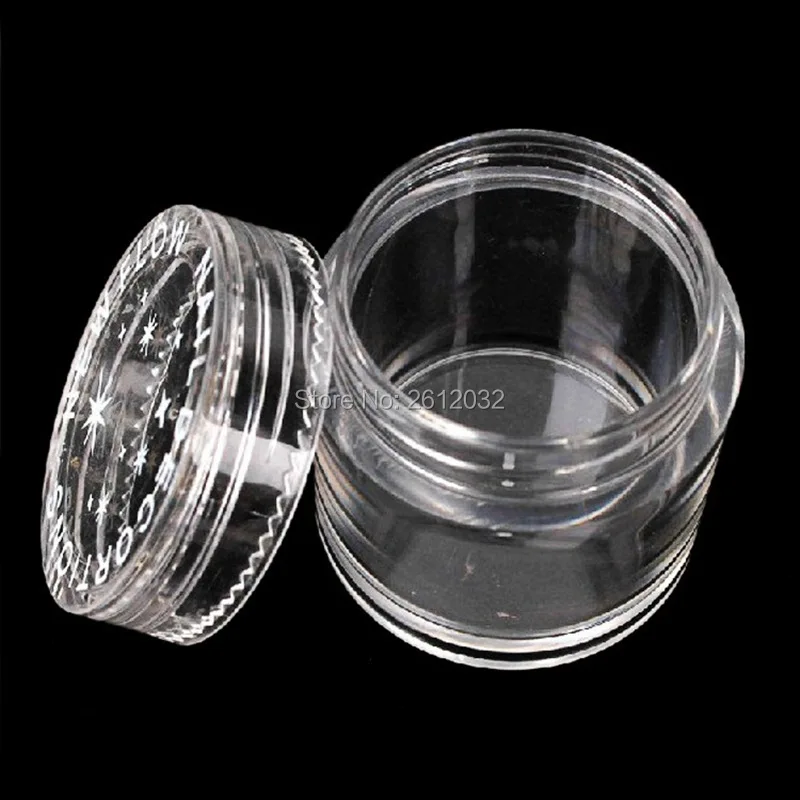 

10g Clear Round Strong bottle jars pot container empty cosmetic plastic sample container for nail art storage F2017288