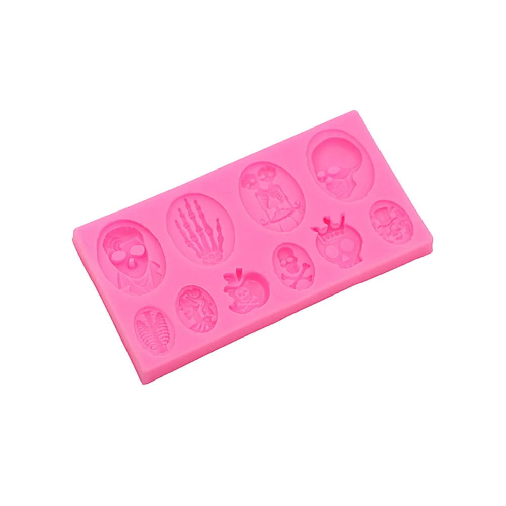 New Arrival Free Post New Models Diy Halloween Skull Series Collection Fondant Cake Decorating Green Liquid Bakeware Mold