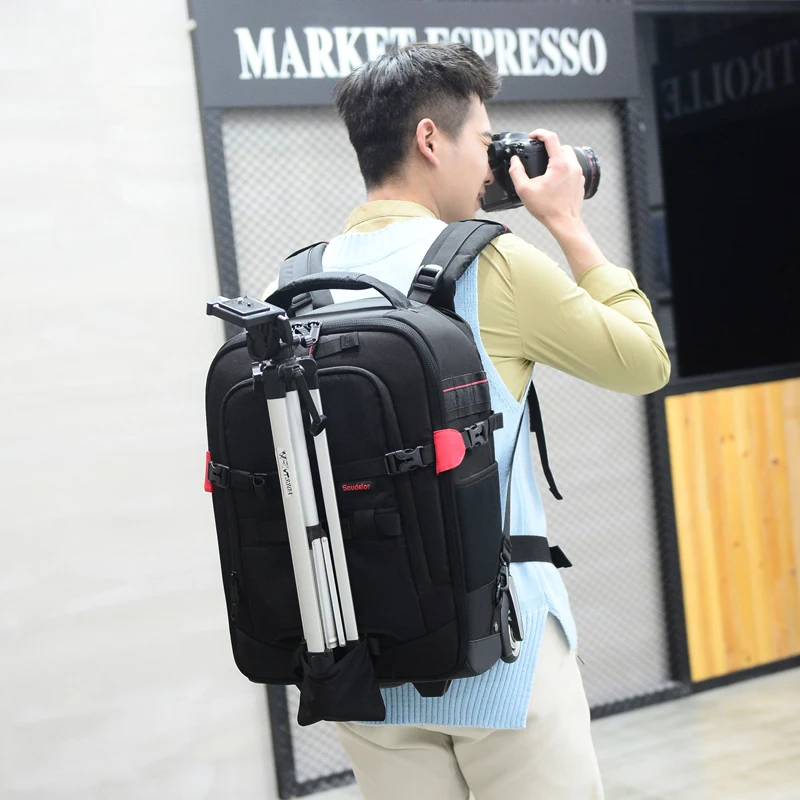 Professional Large-Capacity Camera Bag Multi-functional Photography Bag Backpack Draw-bar box