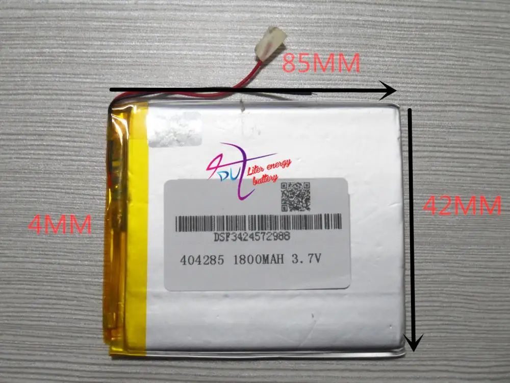 

best battery brand 3.7V polymer lithium battery 404285 044285 1800mah MP5 mobile power LED GPS products